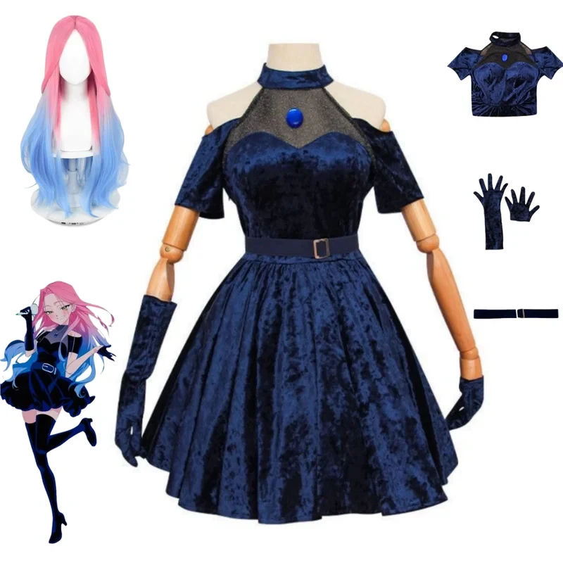 Fantasia de Cosplay Mizi 2026, - Anime Cosplay Blue Hair avaliação e preço